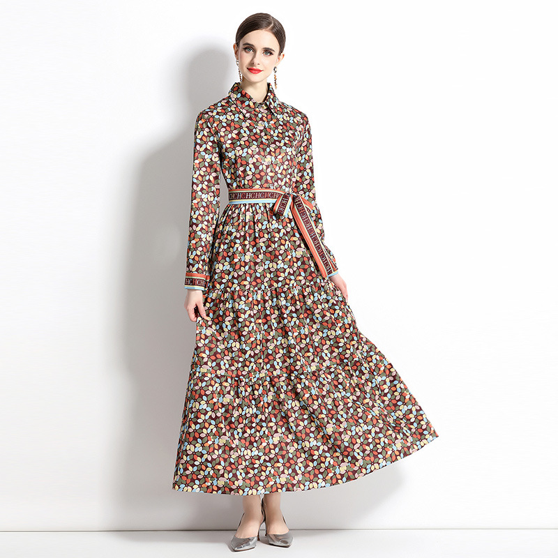 Slim-fit Positioning Printing Dress Women