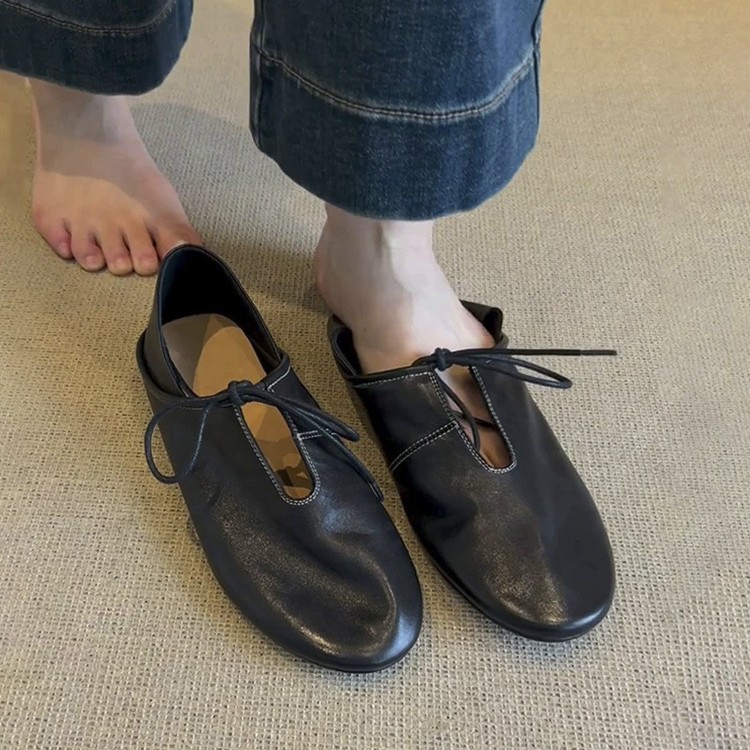 Leather Round-Toe Flats, picture 3 of 4