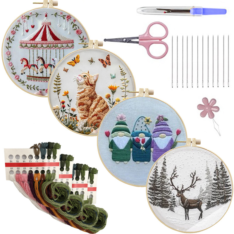 Embroidery Christmas Embroidery KIT Christmas KIT Embroidery Handicraft DIY Material — image 1