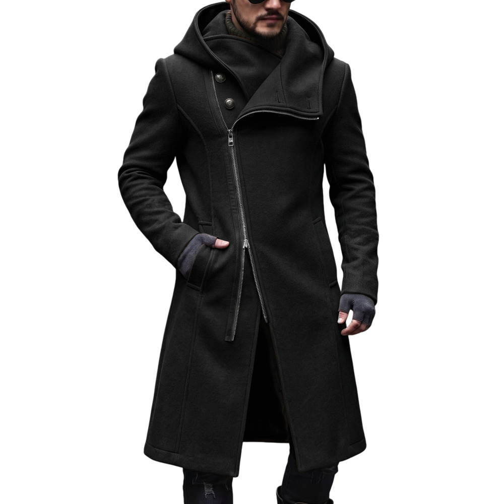 Casual Zip-up Autumn Woolen Hooded Mens Jacket video thumbnail