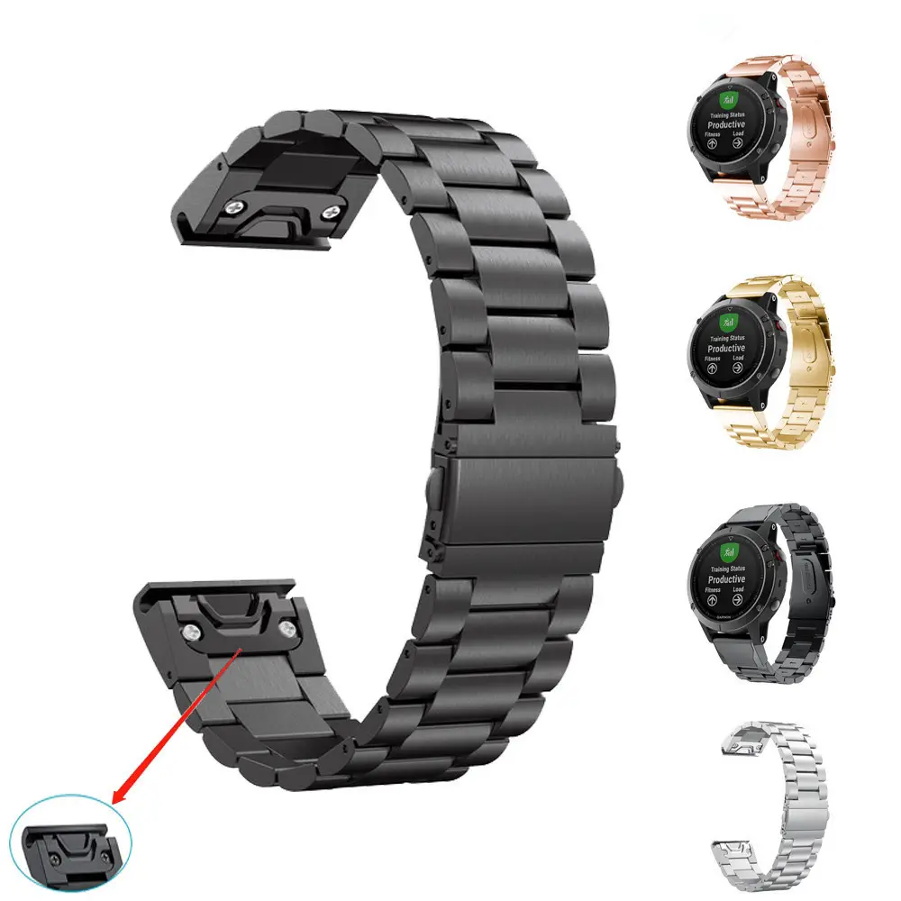 Quick-release Three-link Metal Watch Strap