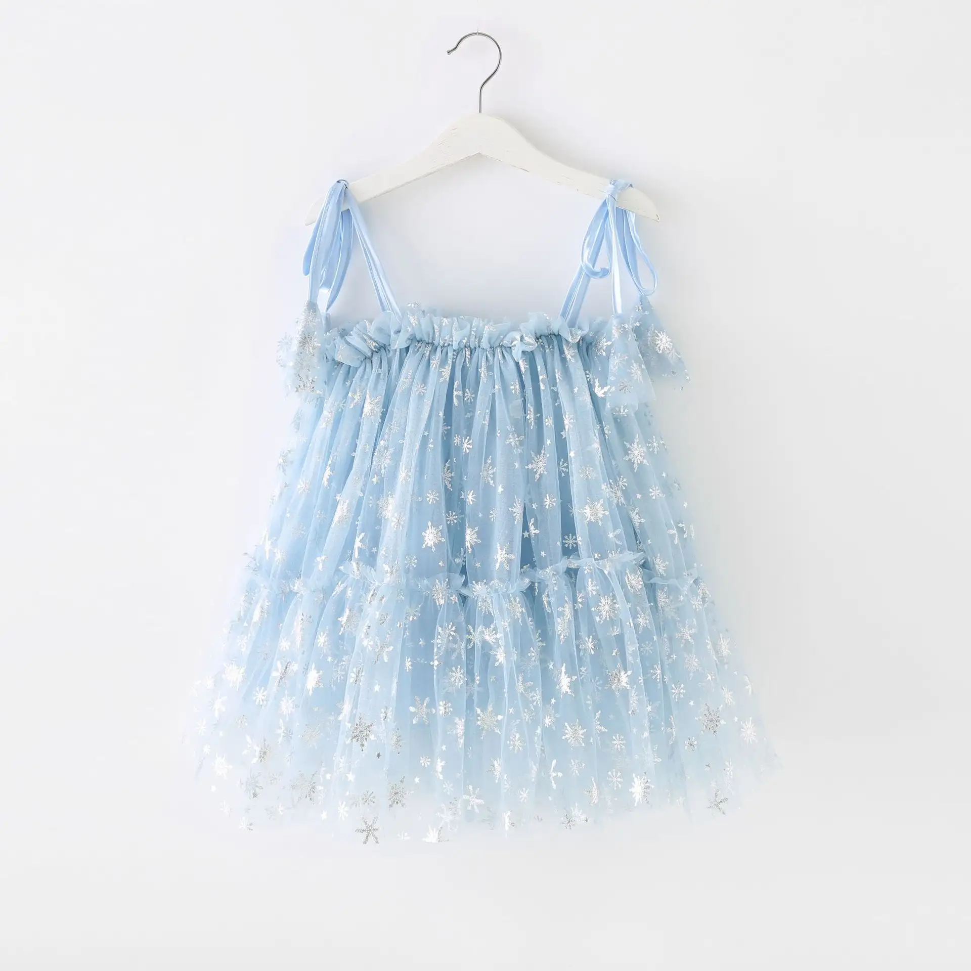 Children's Frozen Dress Cake Mesh Princess Dress Bow Suspenders Pettiskirt Piano Suit