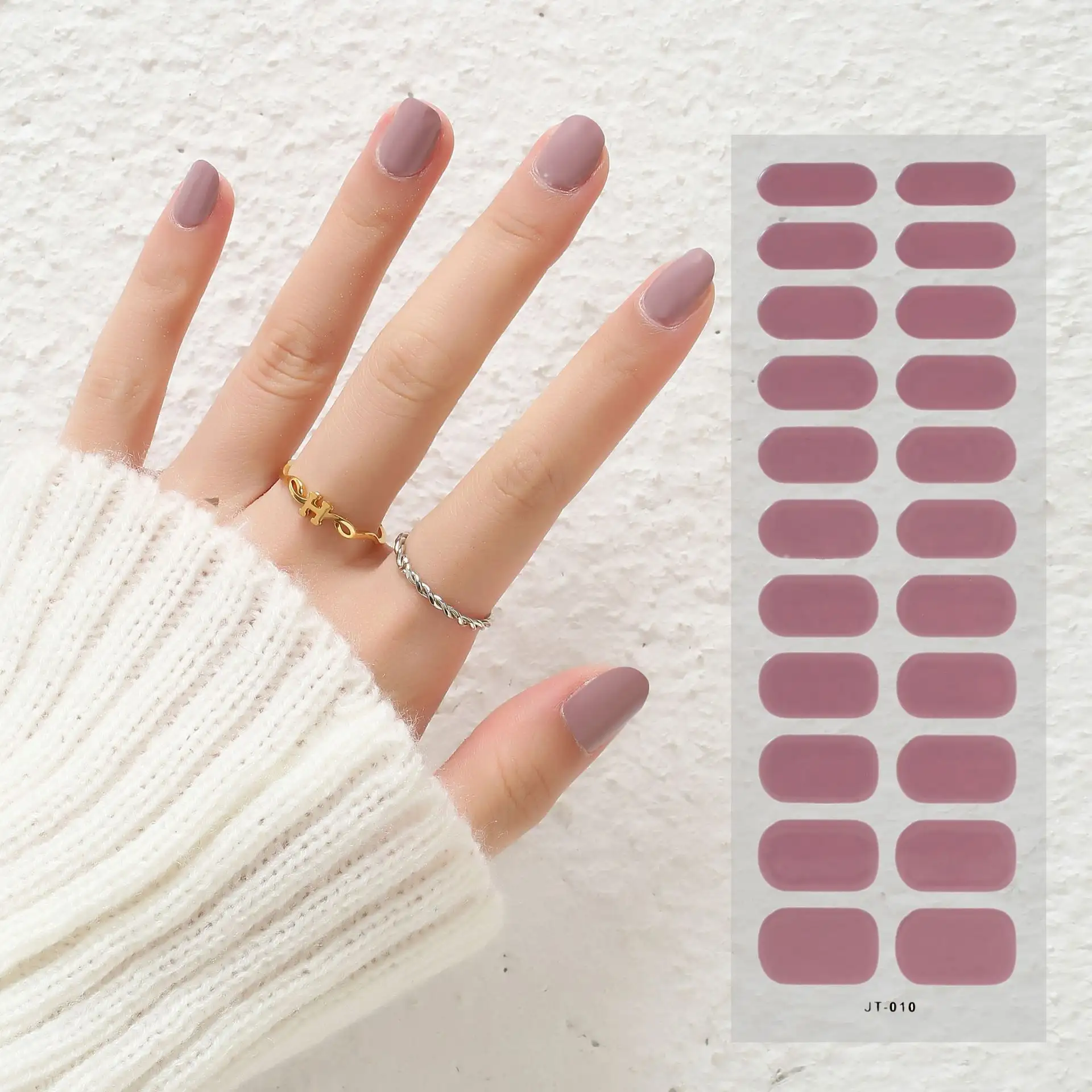 Foreign Trade Wholesale 22 Refers To Solid Color Semi-curing Gel Gel Nail Sticker Uv Phototherapy Semi-curing Nail Sticker Factory