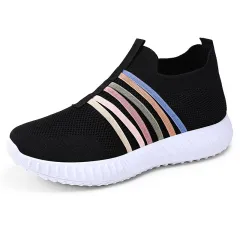 Women's Casual Shoes Breathable Mesh Surface Plus Size Soft Bottom Pumps - Black - View 1