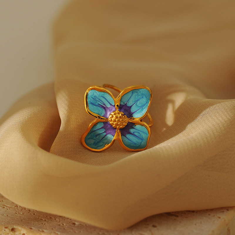 Blue Purple Oil-spot Glaze Flowers Fashion