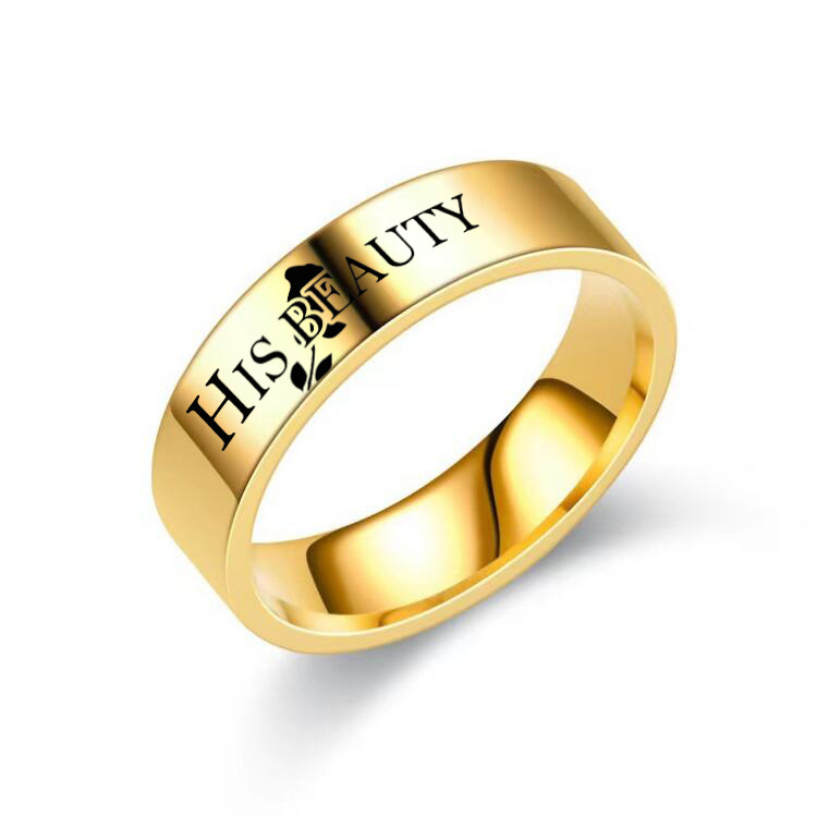 Beauty And Beast Couple Ring Titanium Steel