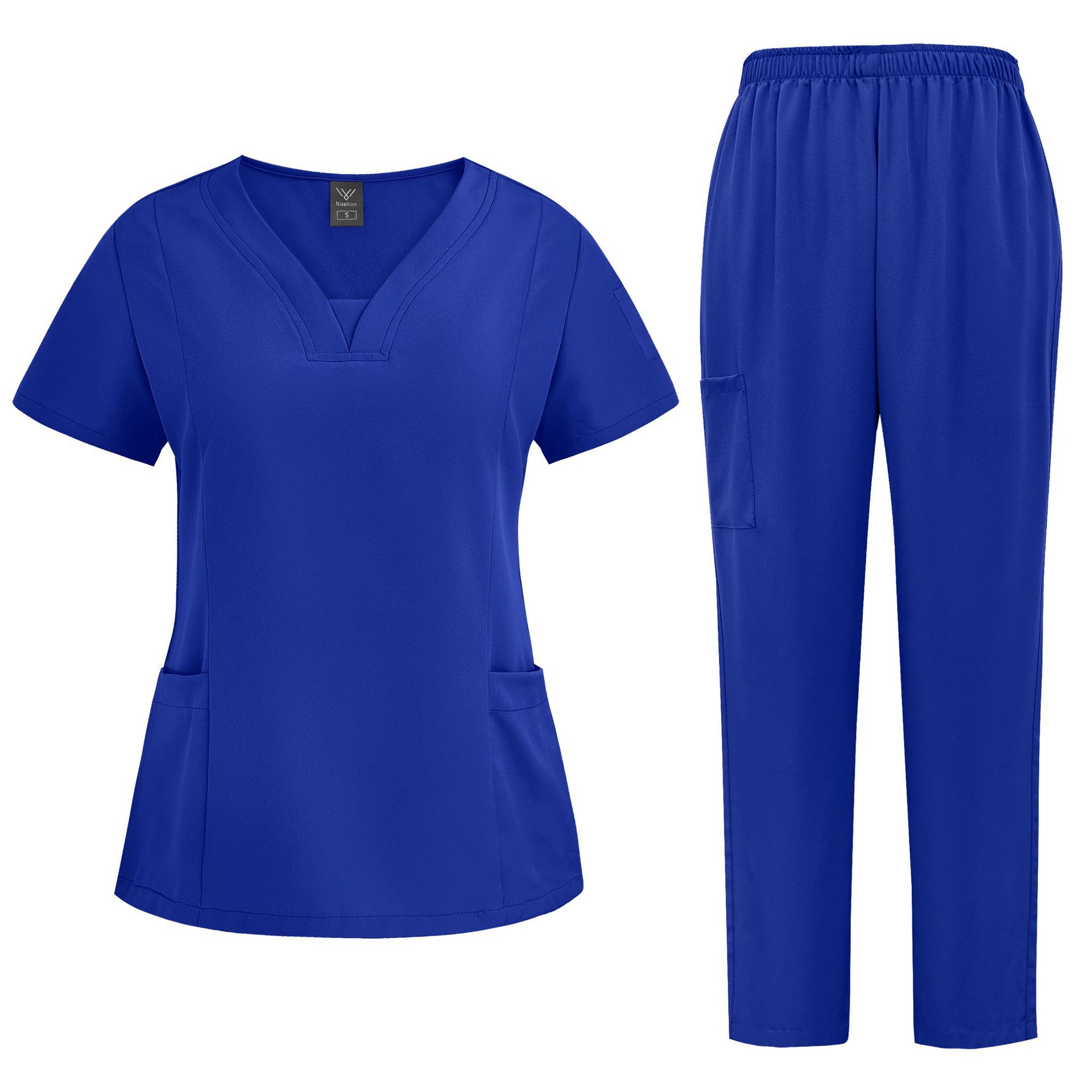 Women's Casual Loose Solid Color Nurse Workwear Set - Image 1