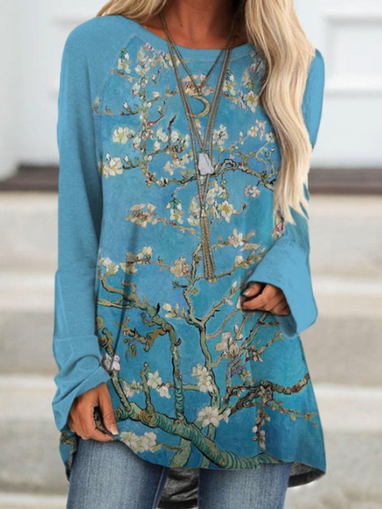 Pullover Long Sleeve Abstract 3D Printed Loose Round Neck Women's T shirt Bl1B22211Bd 2Xl - Shop at LoveMi