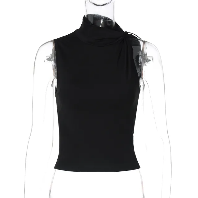 European And American Slim Vest Season Fashion Button Sleeveless Top Women's Design Sense Black - Shop at LoveMi