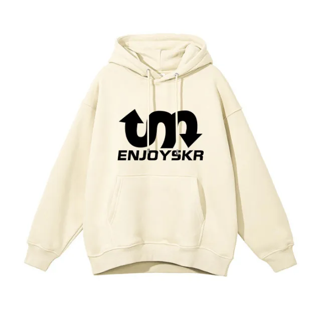 Fleece lined Thickened Hooded Pullover Couple Clothes Apricot - Shop at LoveMi