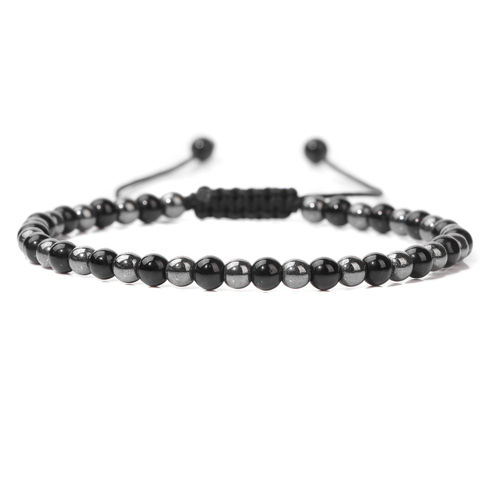 Natural Stone Haematite 4mm Bead Bracelet