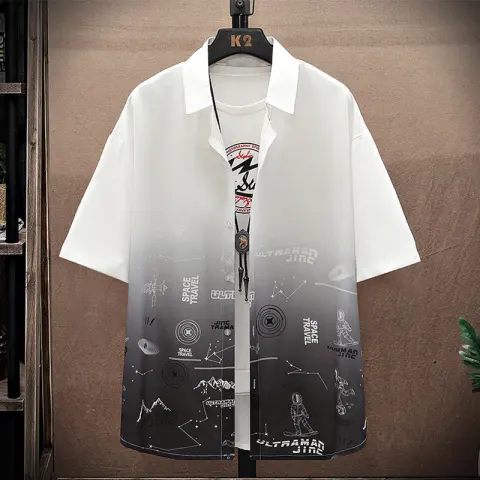 Summer Thin Ice Silk Shirt Loose Collar T-shirt Fattening