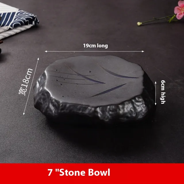Creative Stone Pattern Ceramic Plate Cuisine Sashimi Plate 7 Inches Sapphire Blue - Shop at LoveMi