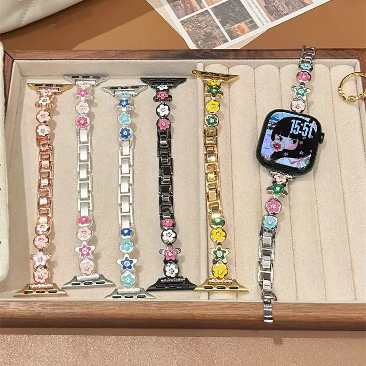New Floral Metal Watch Strap