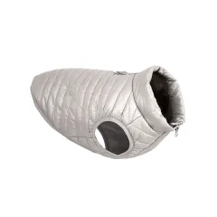 New Pet Dog Clothing Autumn And Winter Full Nylon Zipper Puppy Jacket Dog Clothing - Silver - View 1