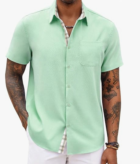 Loose-fitting Solid-color Linen Shirt For Men 12