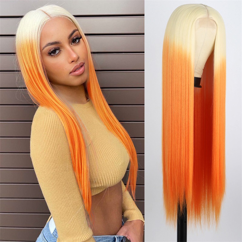 Long Straight Hair Orange