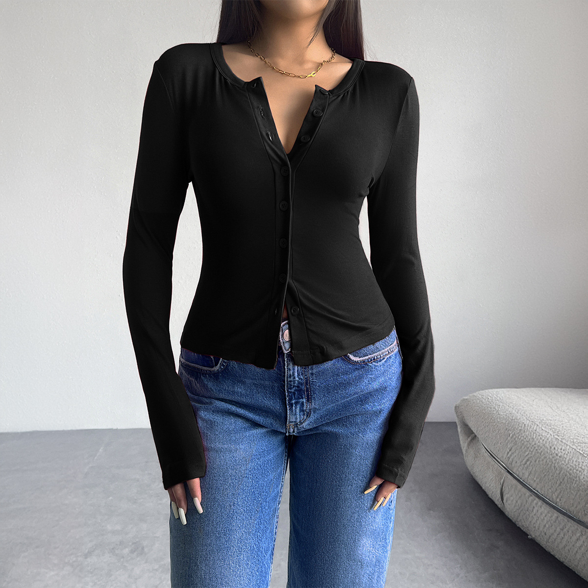 Autumn Winter Coat Women's Clothes Long Sleeve T-shirt