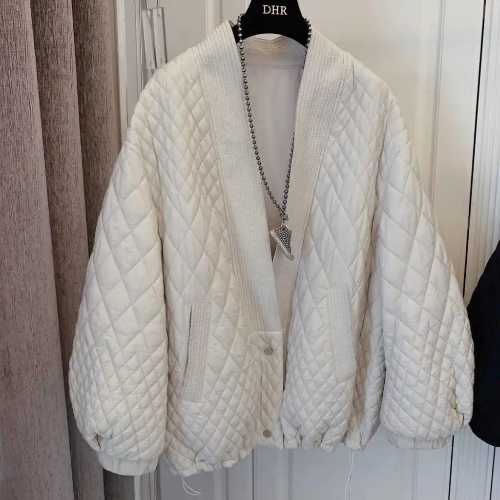 Fashion Retro Cotton-padded Jacket Women - White