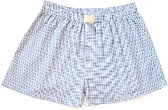 Women's Casual Plaid Cotton Arrow Pants Loose Four corner Button Shorts Blue - Shop at LoveMi