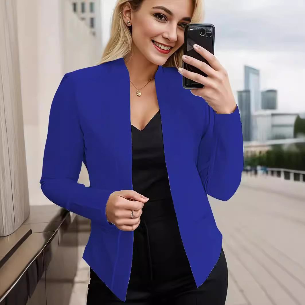 Women's Fashion Solid-color Shawl-style Blazer Jacket