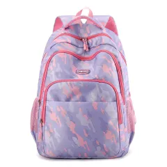Children's Lightweight Burden Alleviation Spine Protection Backpack - Purple - View 1