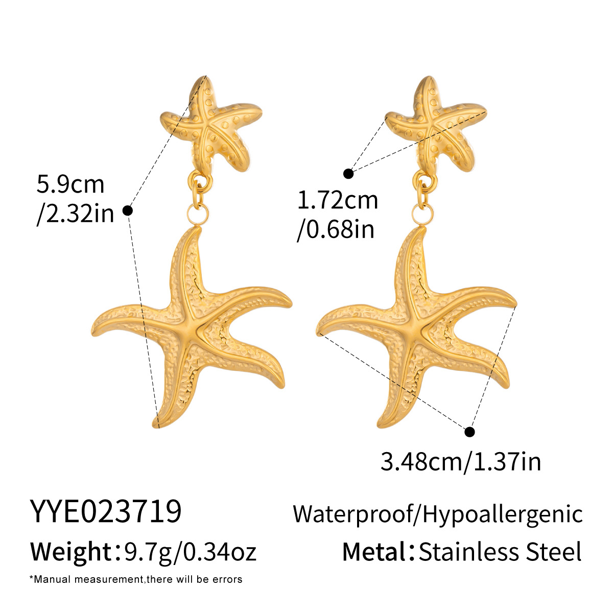 Geometric Titanium Steel 18k Gold-plated Earrings