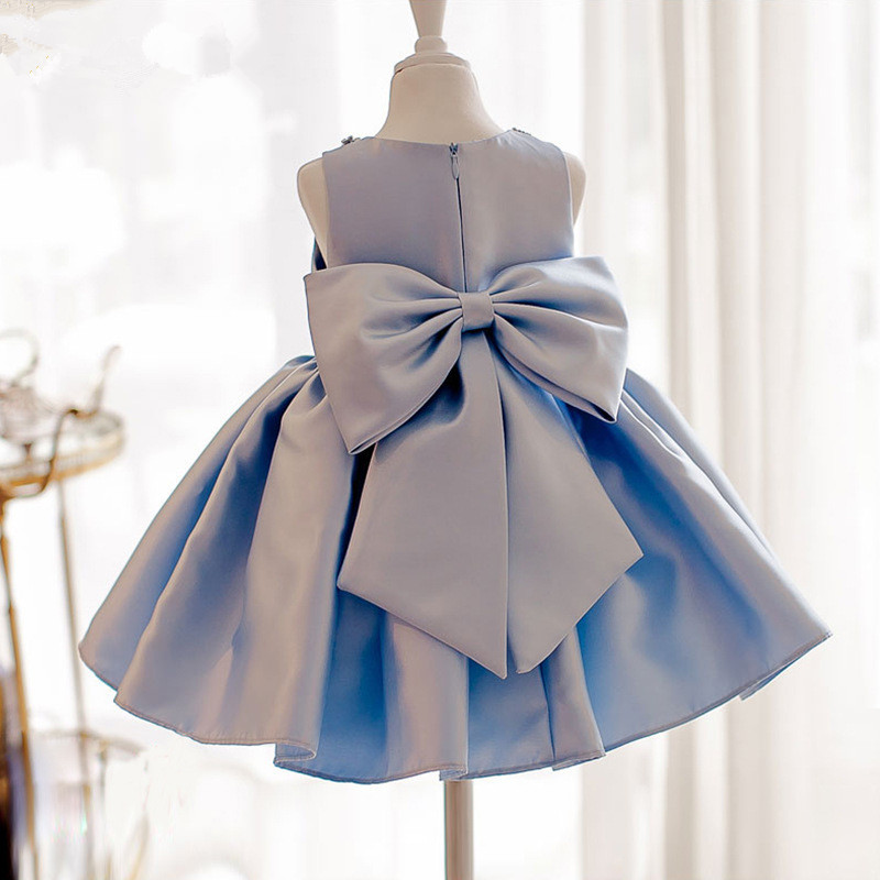 Children's Pettiskirt Flower Girl Spring Princess Banquet Blue Dress - Image 4