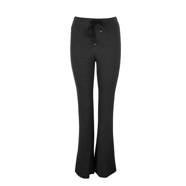 Women's Solid Color Spring High Waist Drawstring Straight Loose Casual Pants Black - Shop at LoveMi