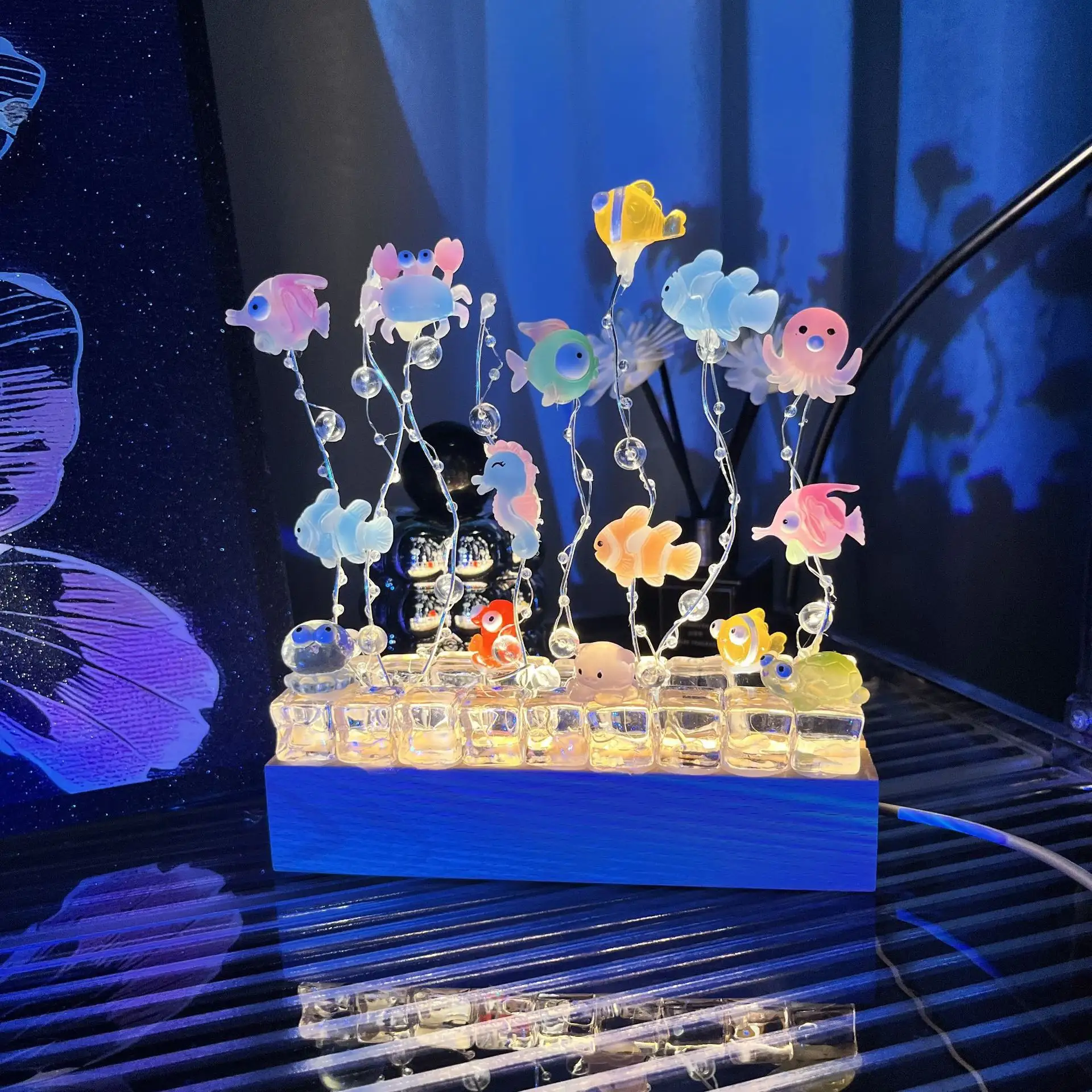 Handmade Diy Underwater World Small Night Lamp
