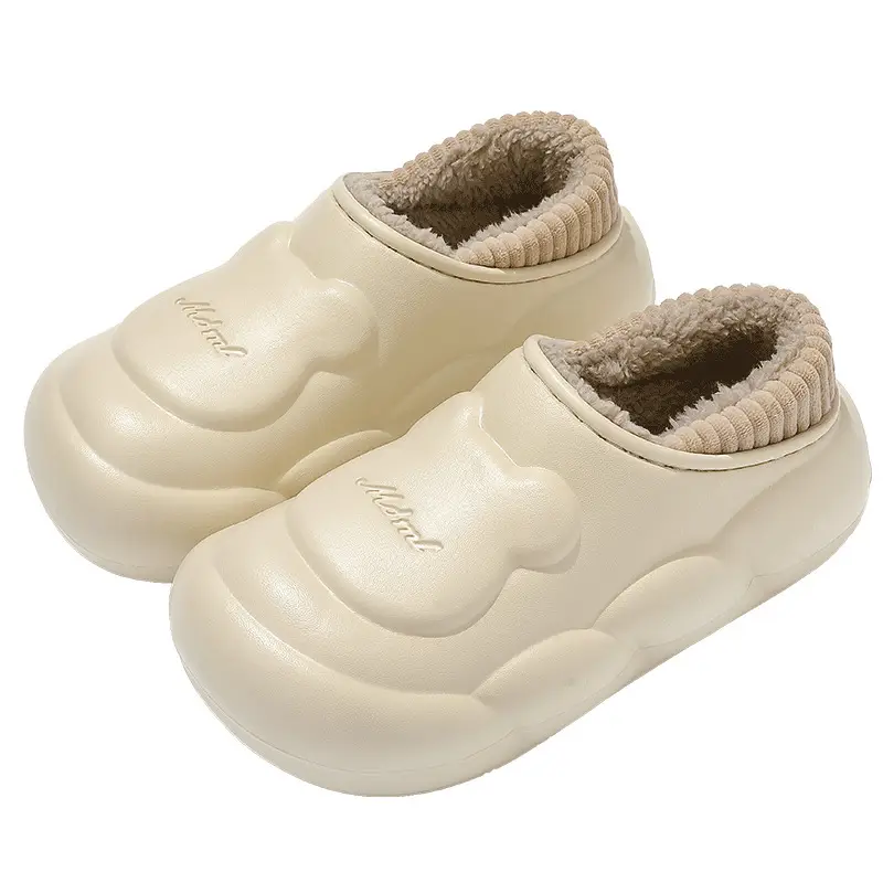 Home Indoor Shit Feeling Wool Sleeper Platform Heel Covered
