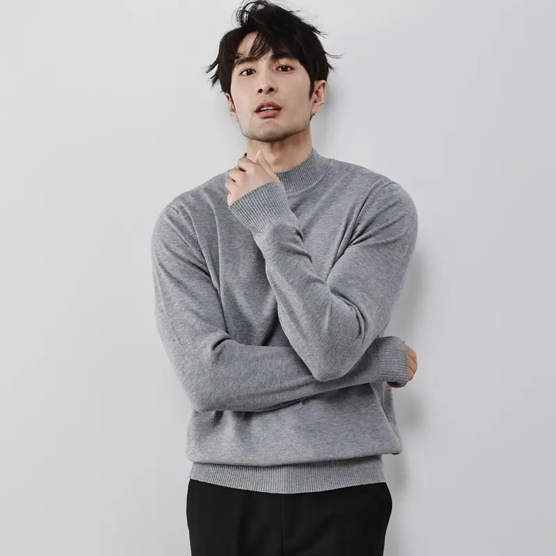 Winter Slim-Fit Stretch Mock-Neck Knitted Sweater
