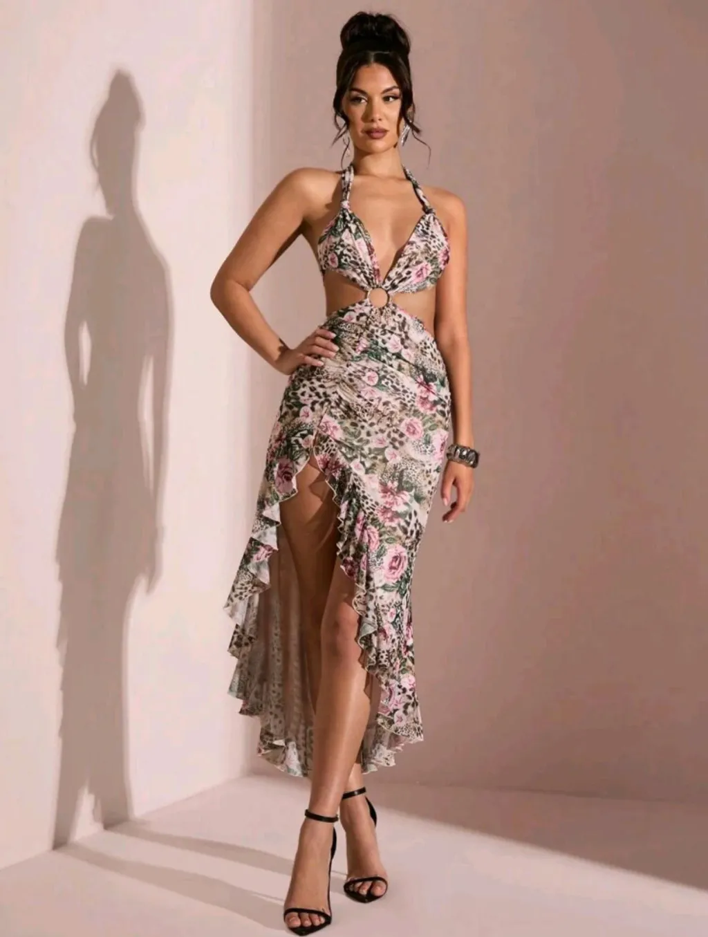 Tie-dye Print Separate Swimwear Dress - Pink