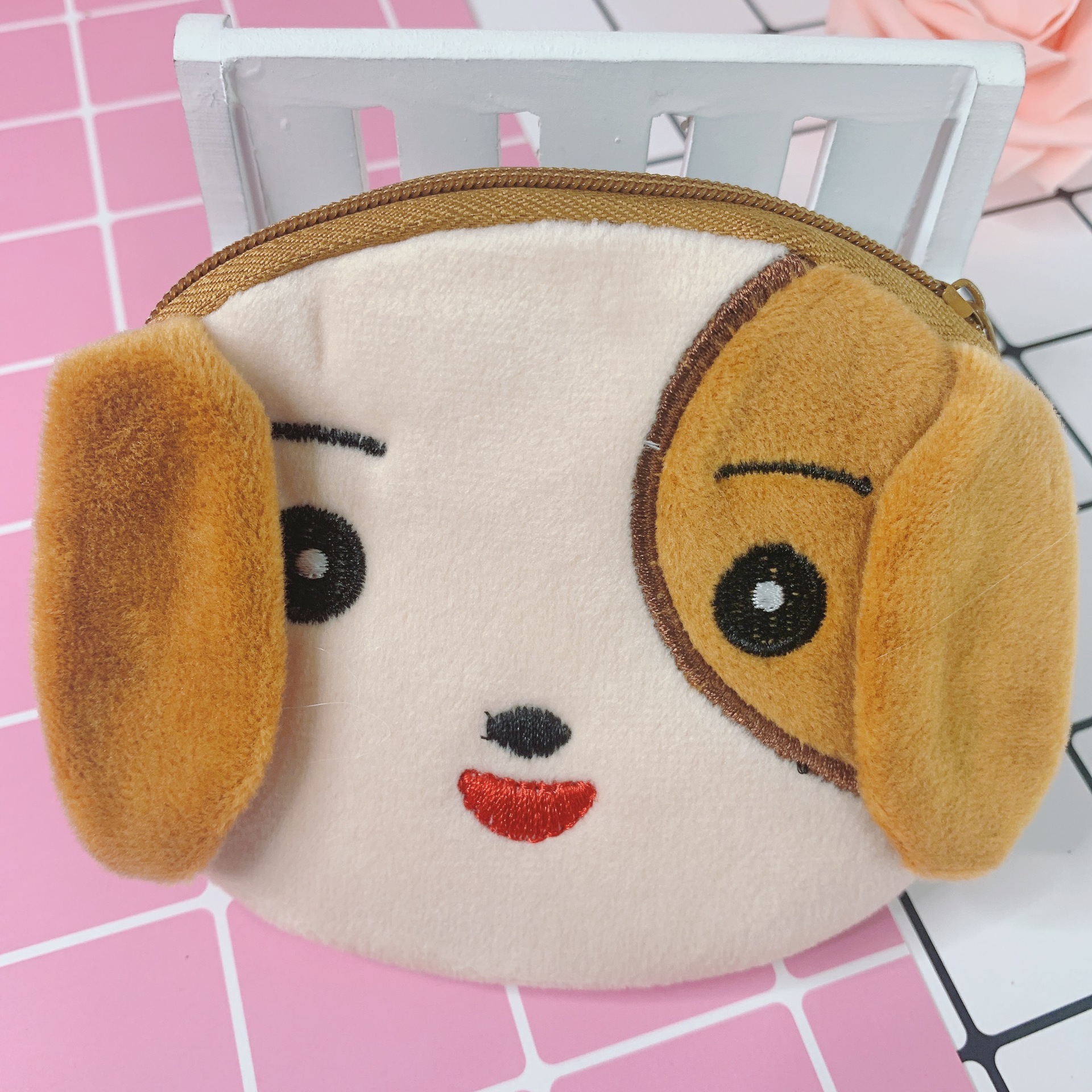 Cartoon Girl Plush Earphone Case - Cute & Soft Kawaii Anime