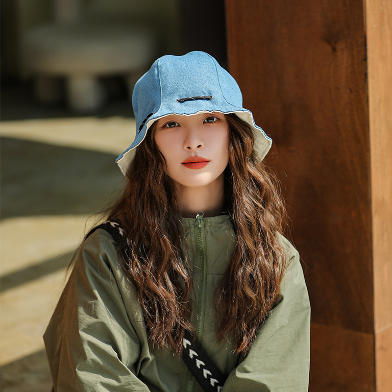 Foldable Fisherman Hat With A Pocket Reversible For Two Styles