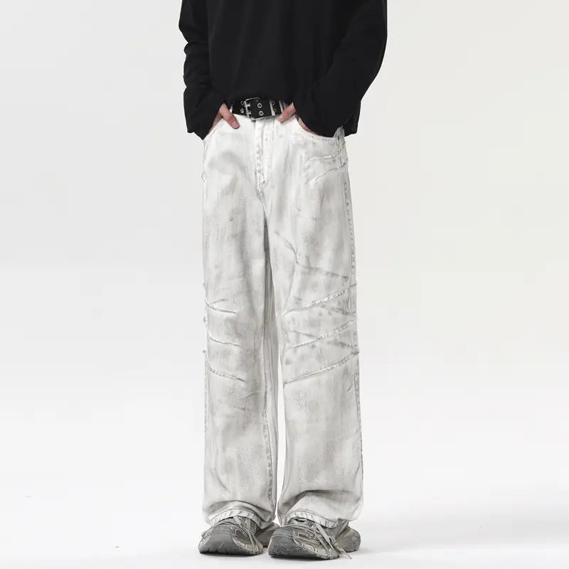 Men's Retro White Jeans