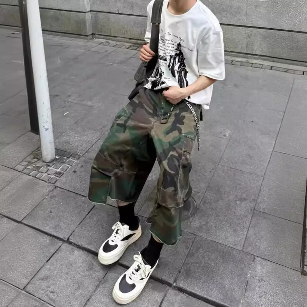American-style Retro Loose-fit Camouflage Work Shorts