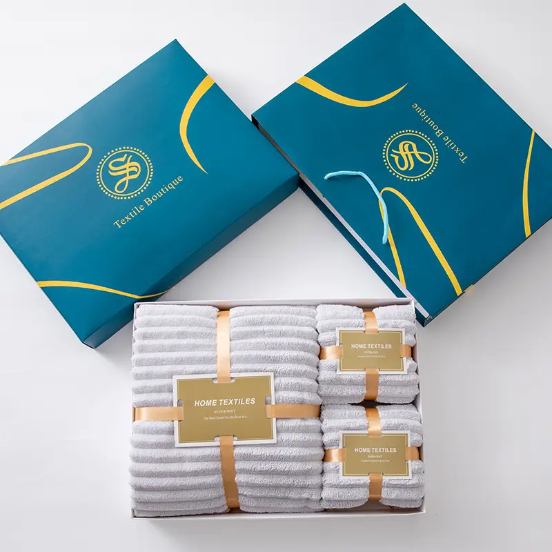 Coral Fleece Bath Towel Three-piece Gift Box