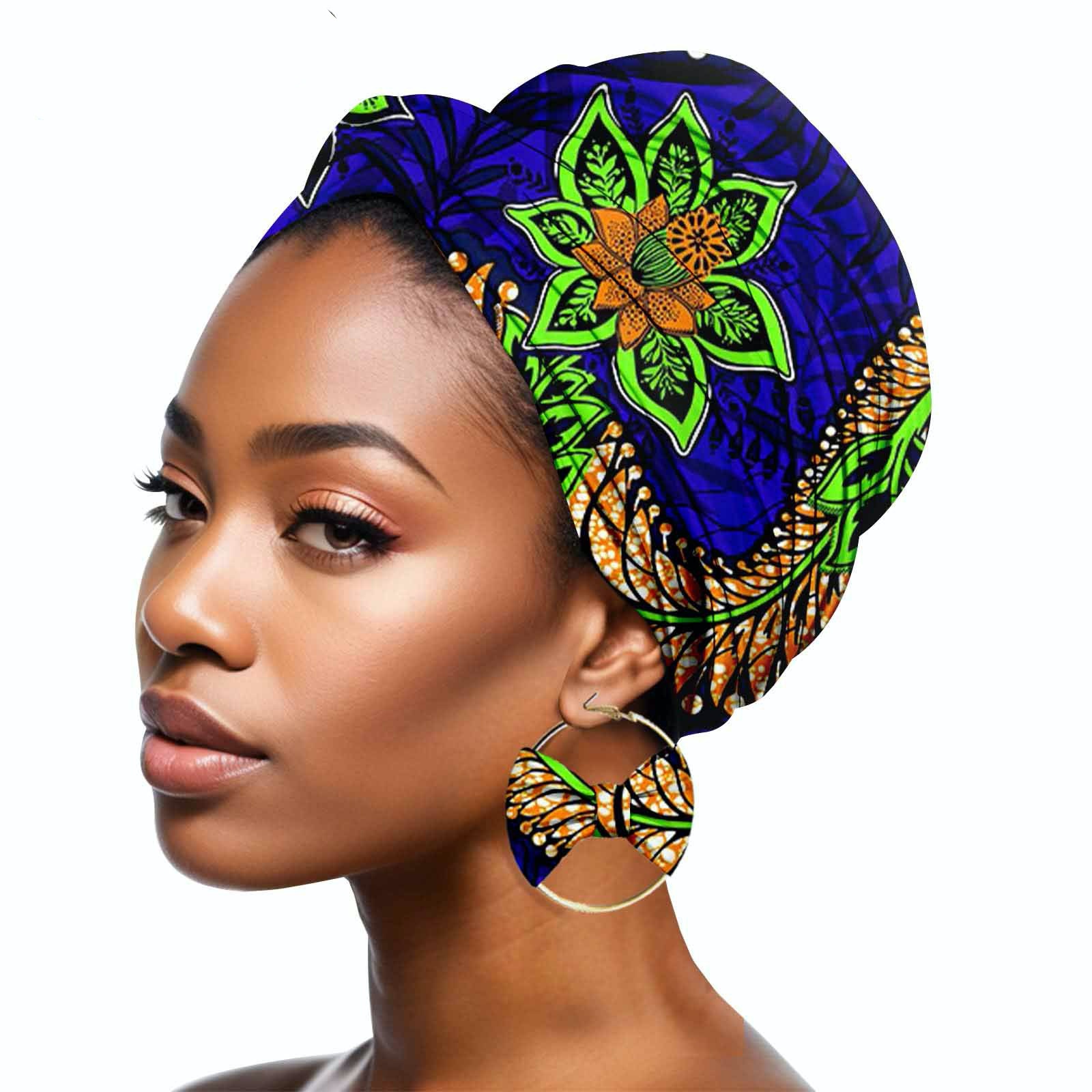 Duplex Printing Batik Headscarf Earrings A620 Hair Band Mask - Shop at LoveMi