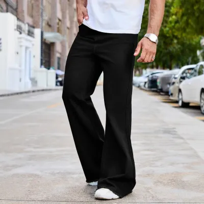 Black High Waist Machete Bootcut Casual Slim Jeans