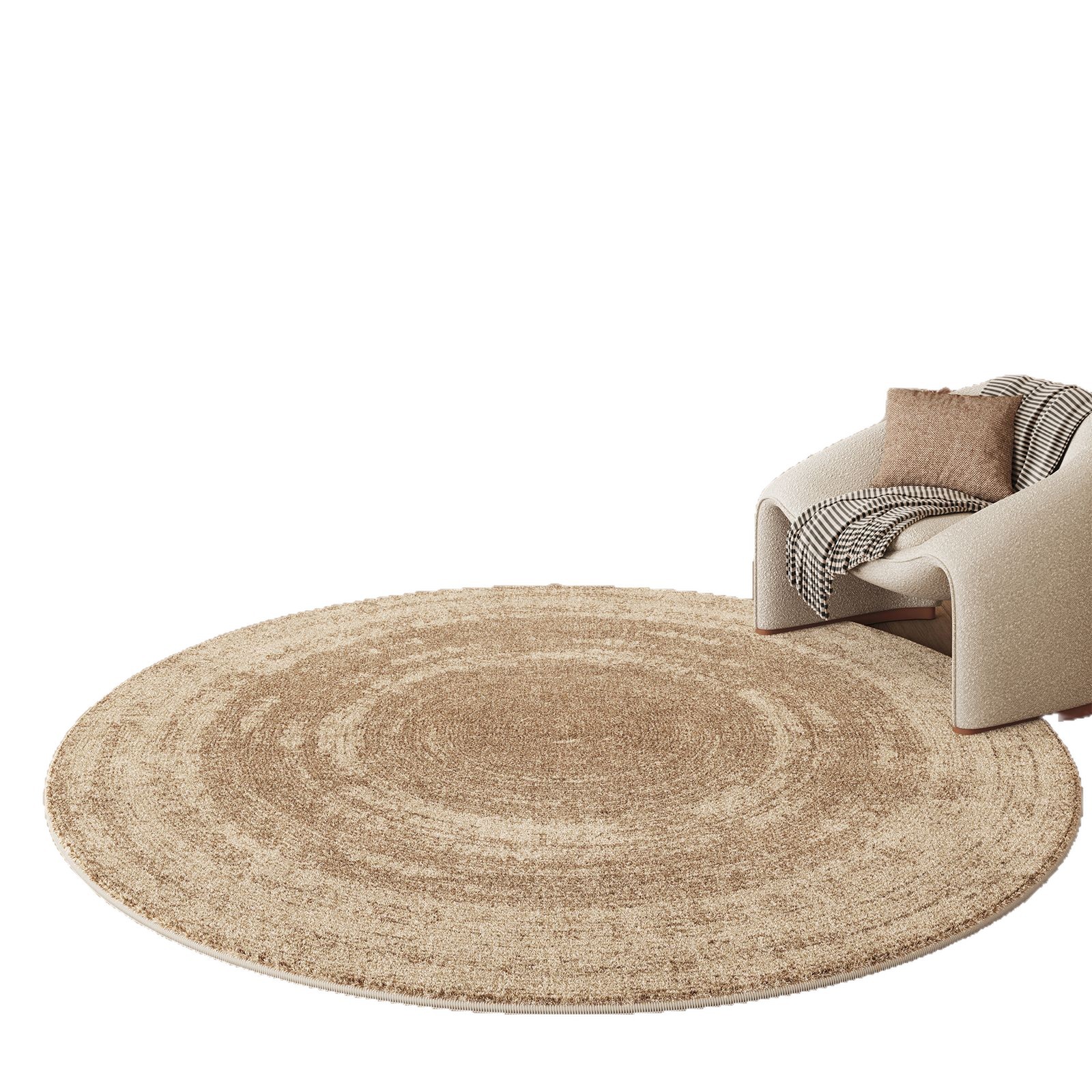 Round Faux Cashmere Rug