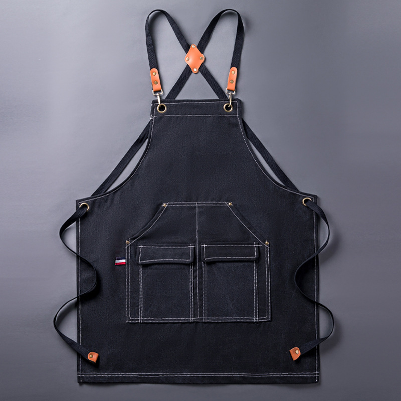 Thickened Canvas Apron Barbecue Kitchen Woodworking Work Apron