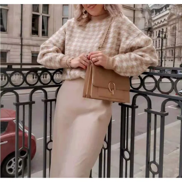 Turtleneck Loose Sweater Women's Knitwear Khaki - Shop at LoveMi