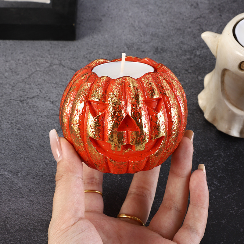 Halloween pumpkin candle holder decorative candlestick