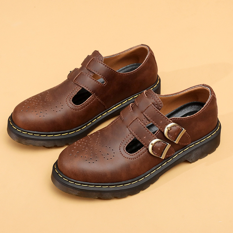 Womens British-style Fashionable Casual Leather Shoes