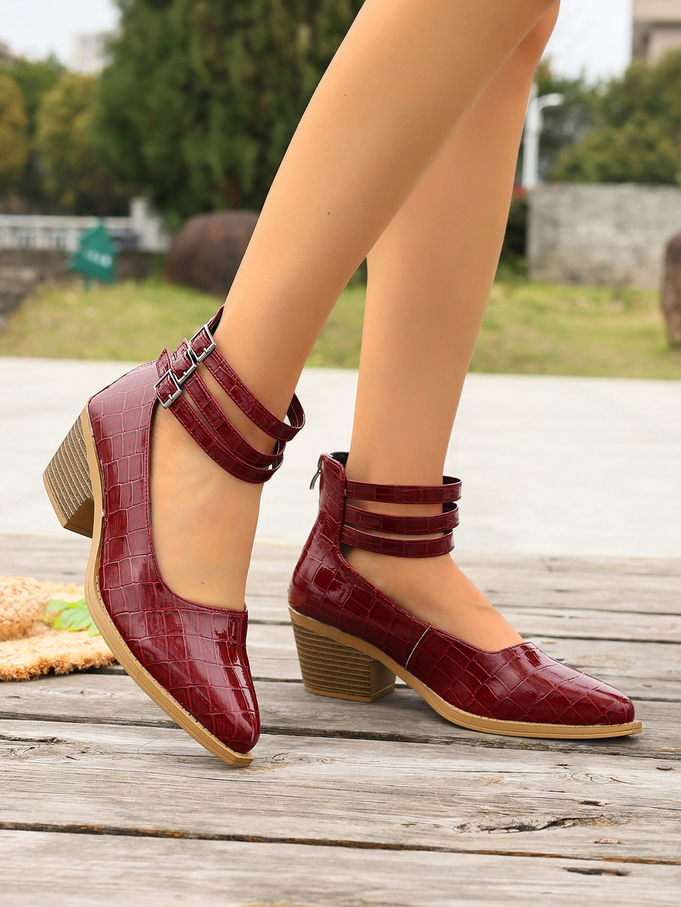 Women's Fashion Zipper High-Heel Pumps 31 3d4f7a45 e2f8 4ad8 a2e1 7b1ad92ac5fe