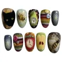 Maximalist Fake Almond Nails A Niche Y2K-inspired Art-forward Subculture Trend 24 Pieces Per Set view 4