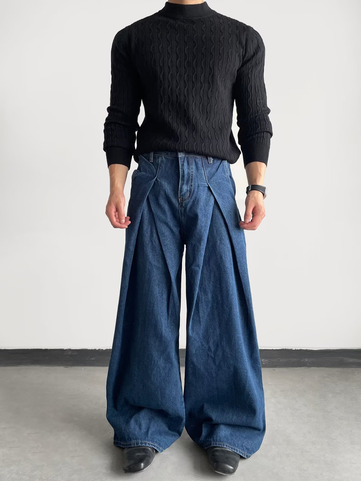 Retro Bootcut Wide-leg Denim Jeans For Men product photo 3 of 6
