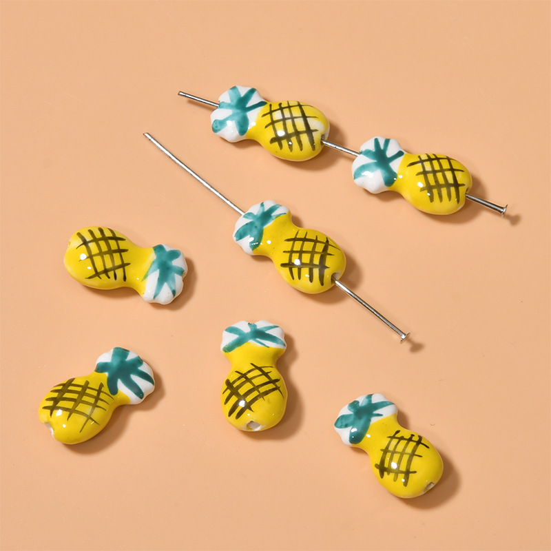 Fruit Pineapple Ceramic Beaded Diy Accessories Material