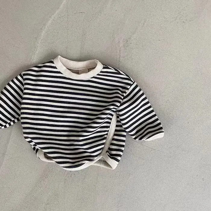 Baby Girl Striped Casual Loose Sweatshirt